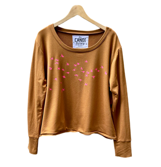 Pink birds - bamboo sweatshirt- 50% off, now