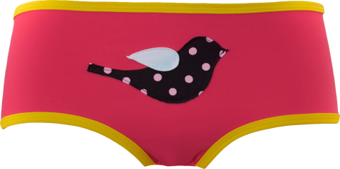 pink dot bird on magenta